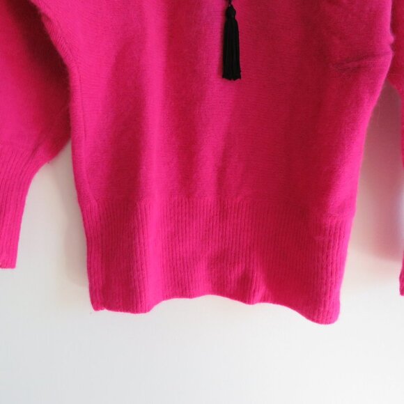 VINTAGE CEDARS Angora Lambswool  Pink Beaded Dolman Sleeve Sweater - Size M - Picture 11 of 15